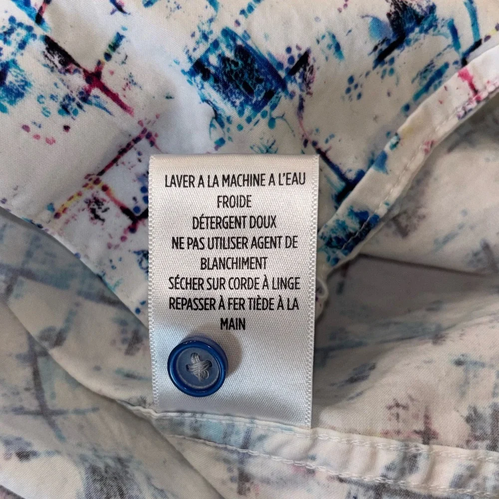 Robert Graham Shirt Mens L Cotton Short Sleeve Button Up